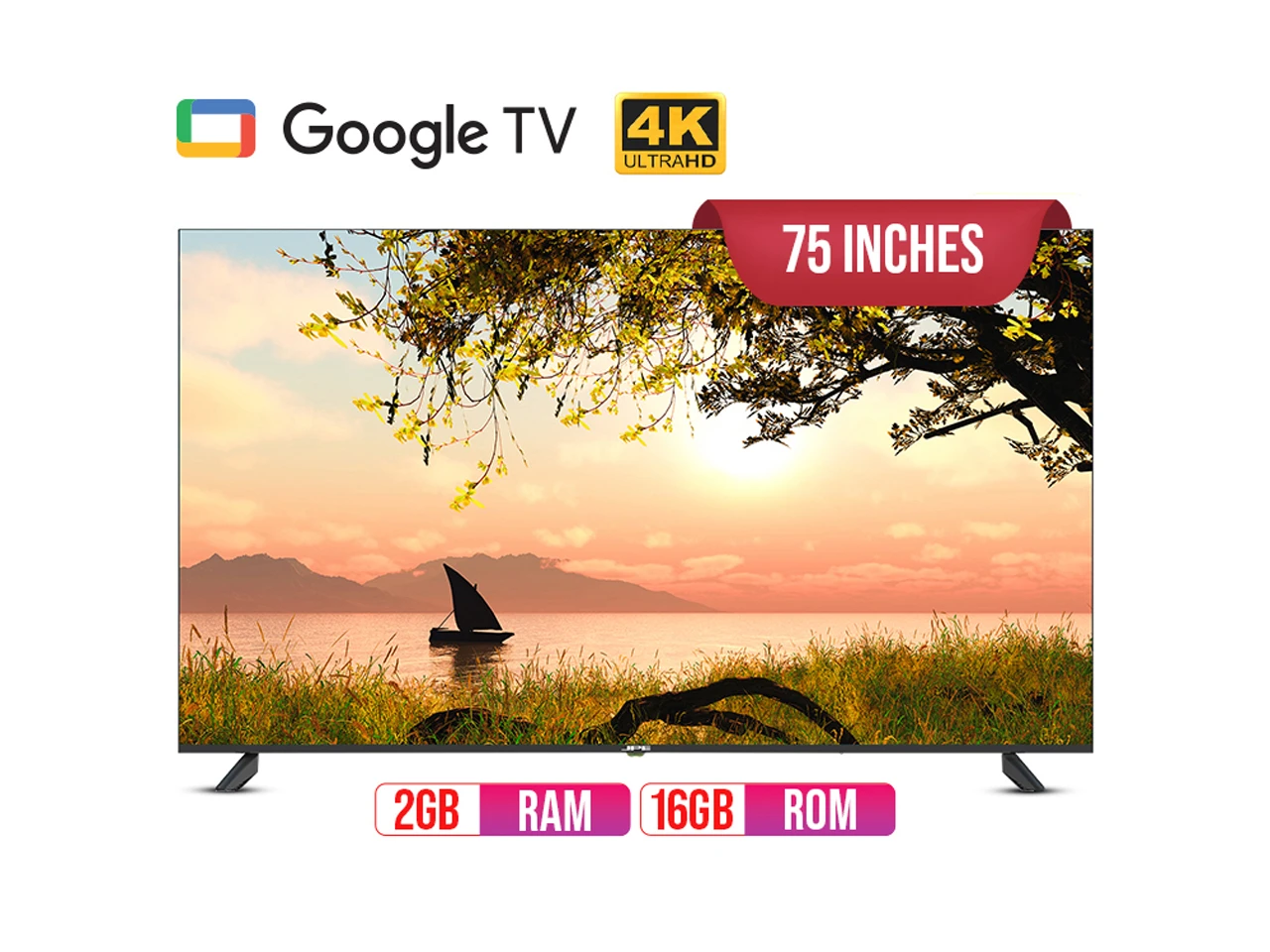JPE 75 Inch Google Smart TV DLED 4K - E75F3