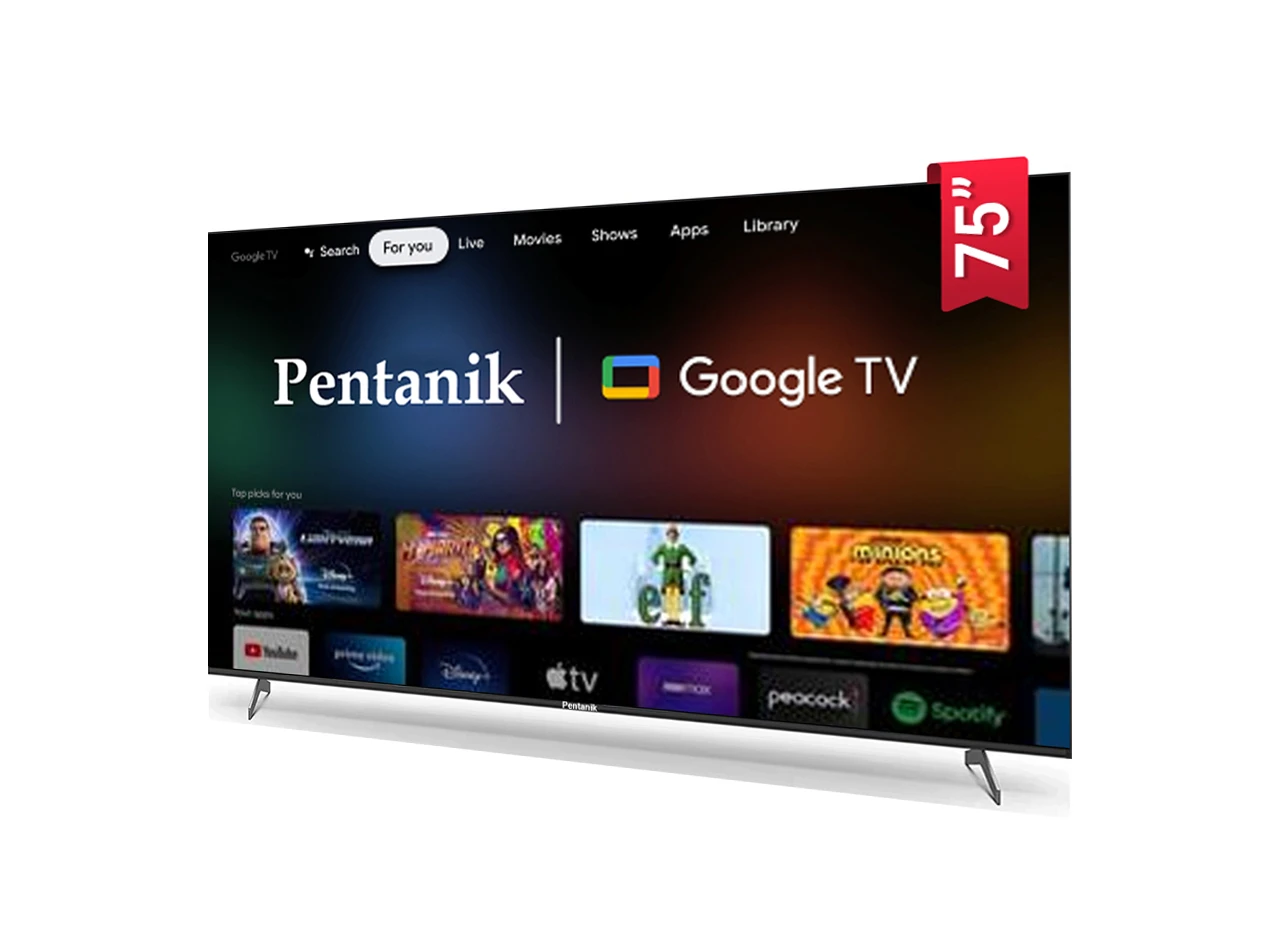 Pentanik 75 Inch Google 4k Voice Control Frameless TV