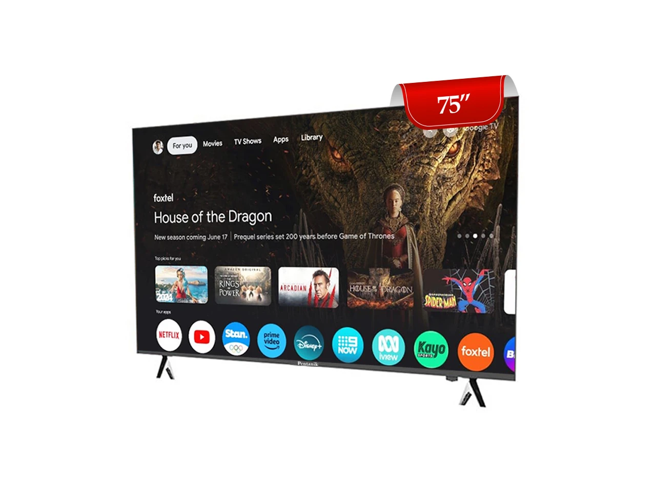 Pentanik 75 Inch Google 4K Voice Control TV view 3