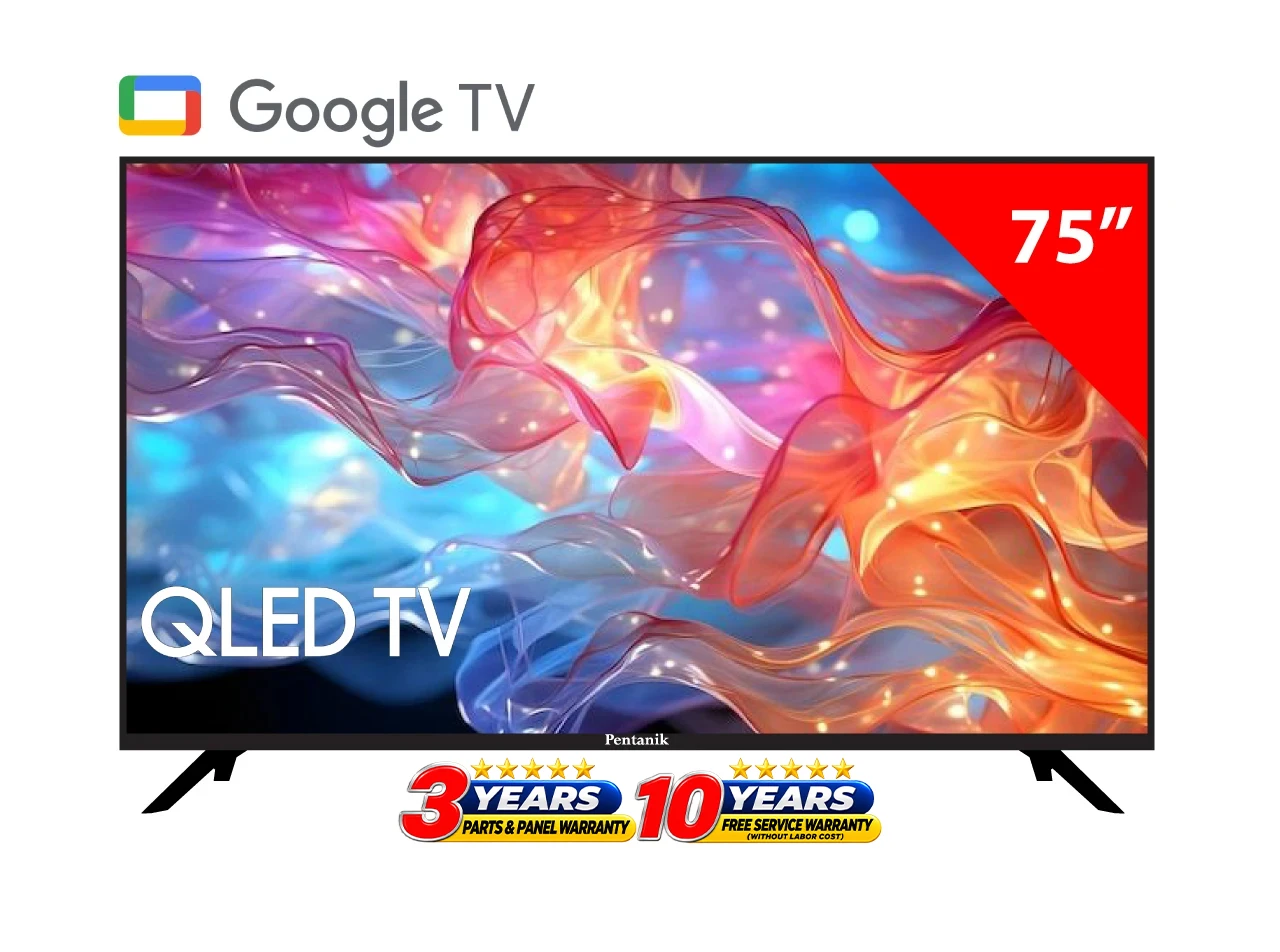 Pentanik 75 Inch QLED Google 4k TV
