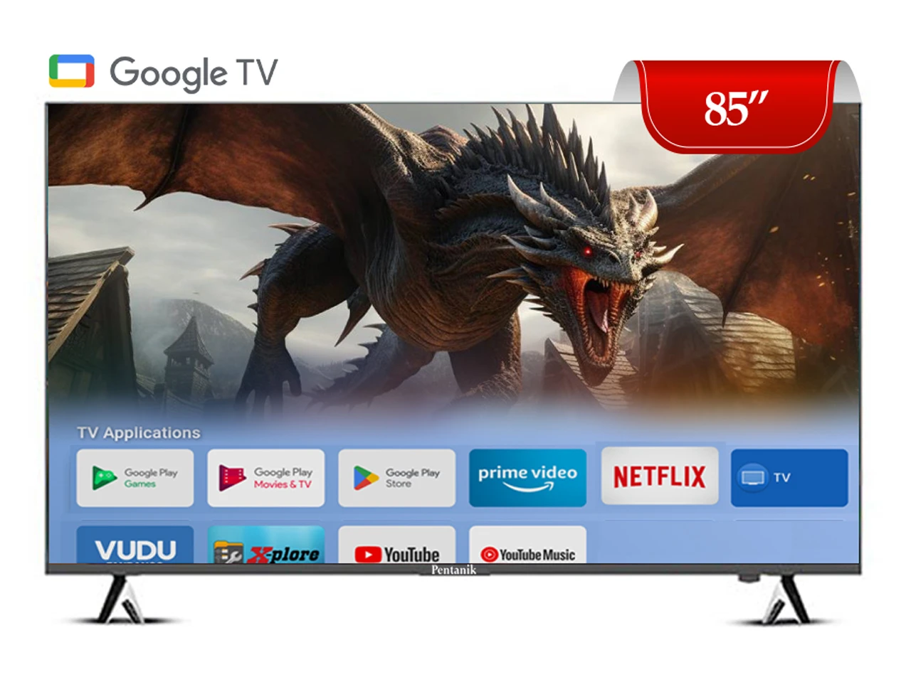 Pentanik 85 Inch Google 4K Voice Control TV