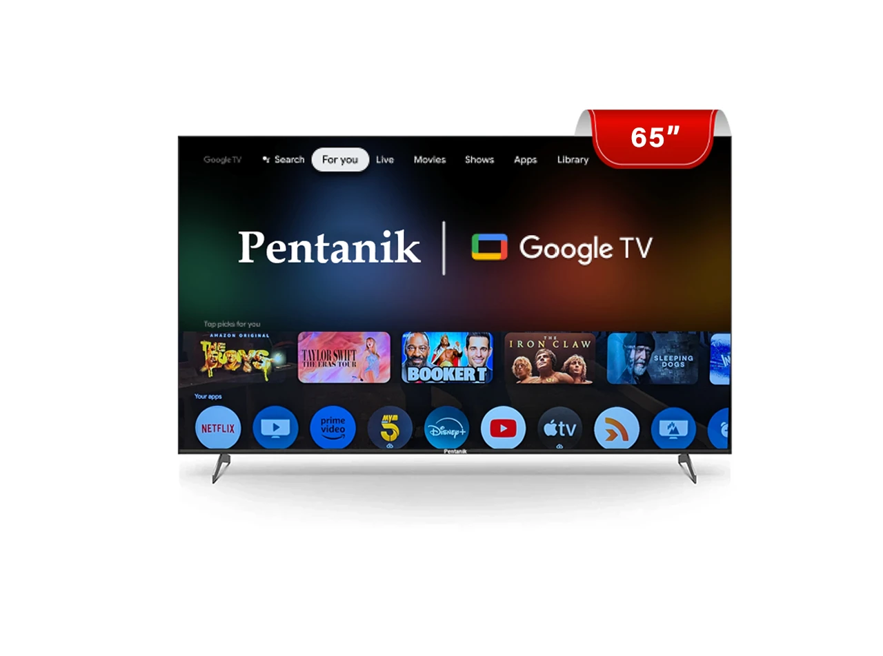 Pentanik 65 Inch 4K Frameless Voice Control Google TV