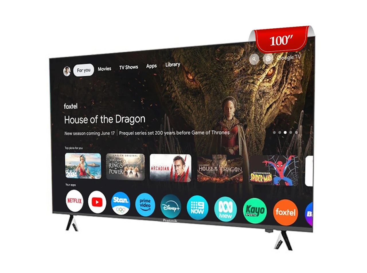 Pentanik 100 Inch Google Assistant 4K Voice Control TV view 3