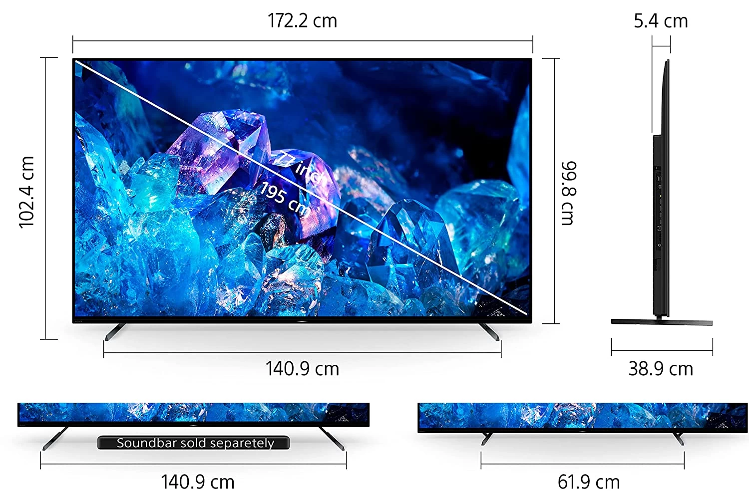 Sony 77 inch tv price in Bangladesh 777A80K OLED, view 3