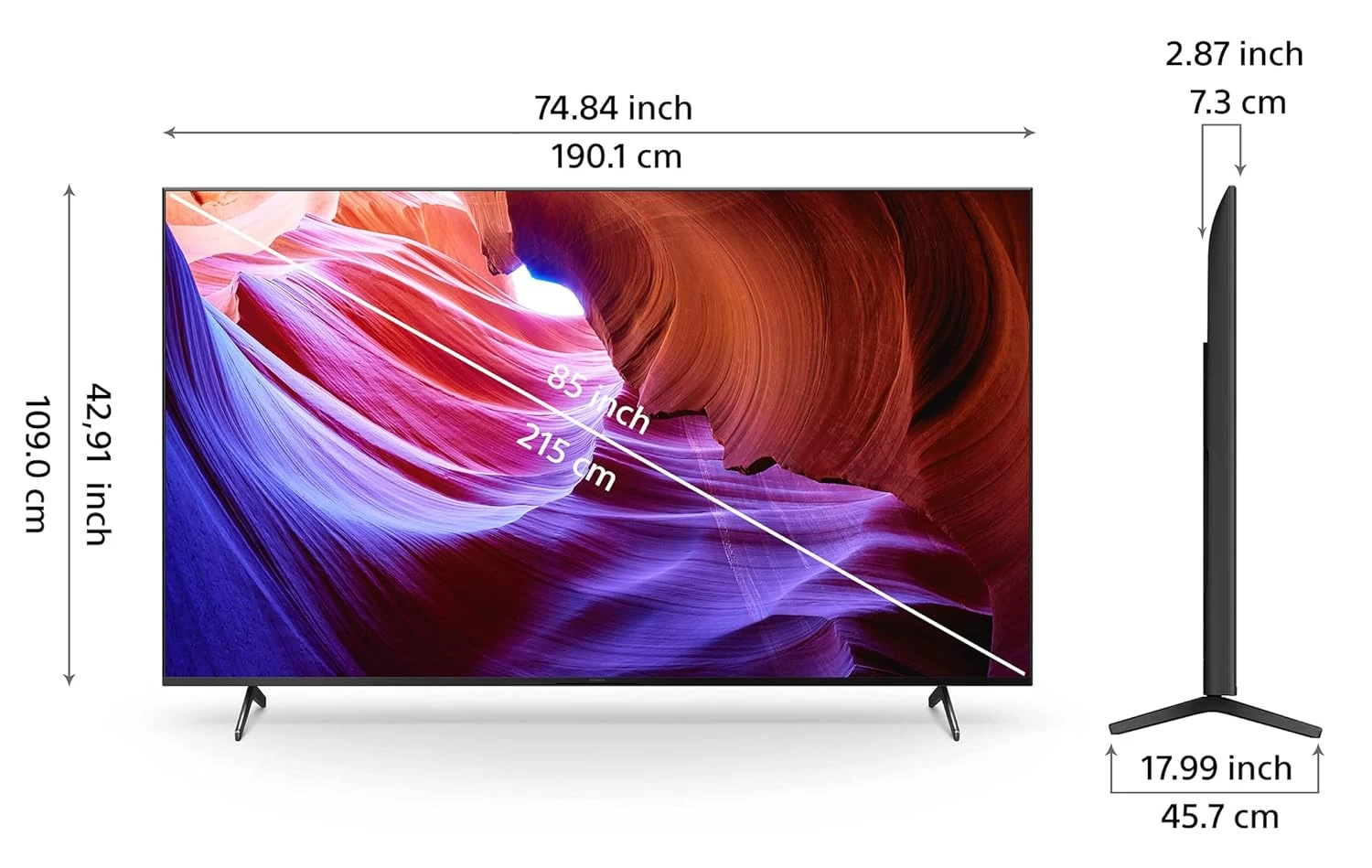 Sony 85 inch tv price in Bangladesh 85X85K,Sony 85 inch tv price in Bangladesh 85X85K font side, view 2