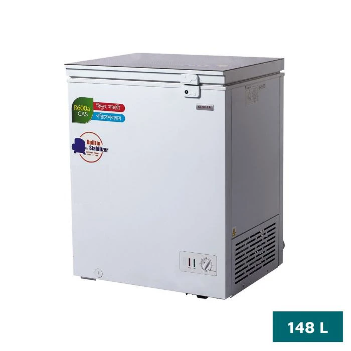 SINGER Chest Freezer | 148 Ltr | 165-GL-WH | White view 2