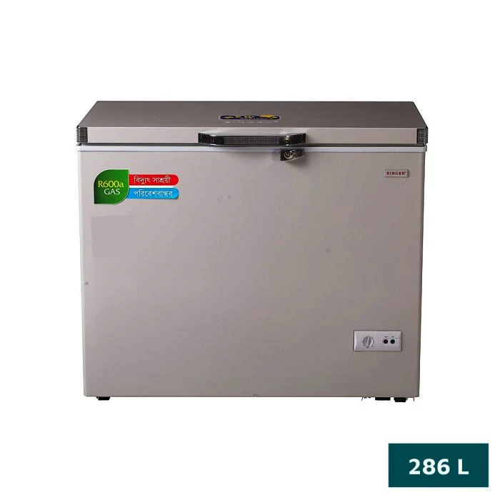 SINGER Chest Freezer | 286 Ltr | 290-GL-GY | Grey view 2