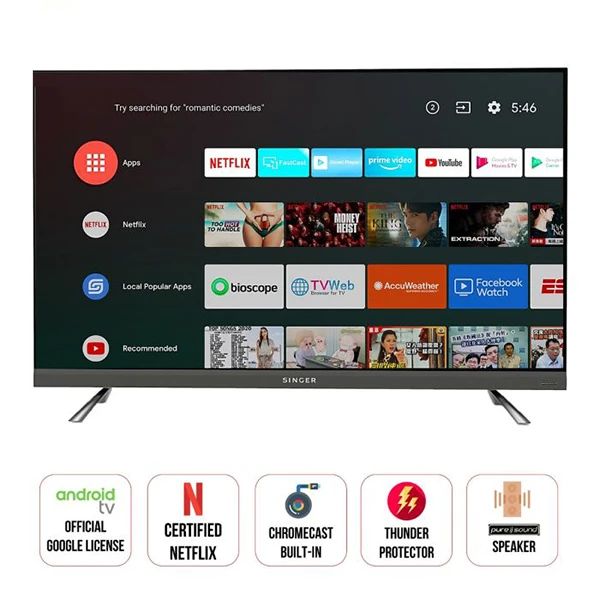 Singer 4K Frameless Android TV (S50) view 2