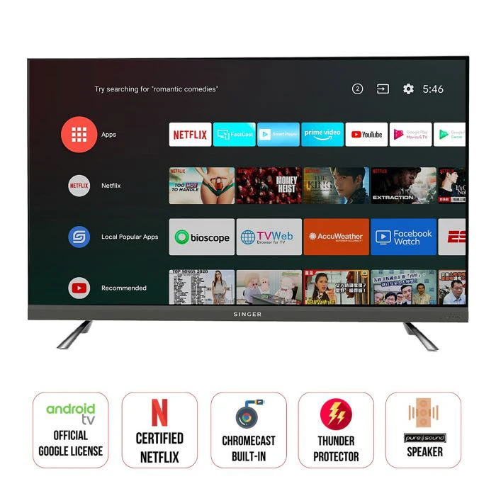 Singer 4K Frameless Android TV (S55) view 2