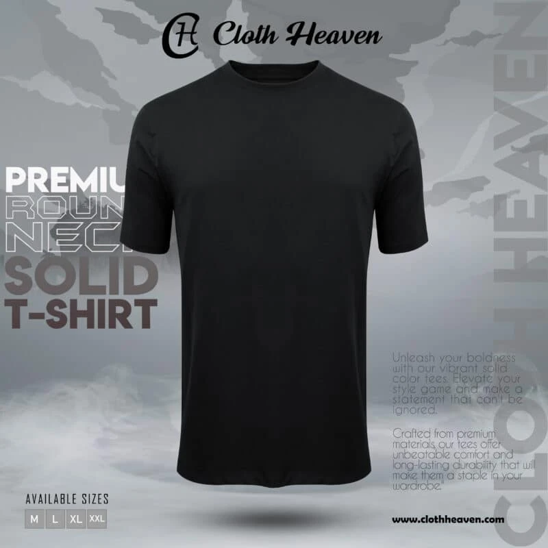 Black color premium T-shirt view 2