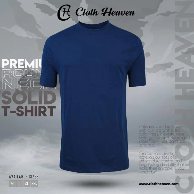 Blue color premium T-shirt view 2